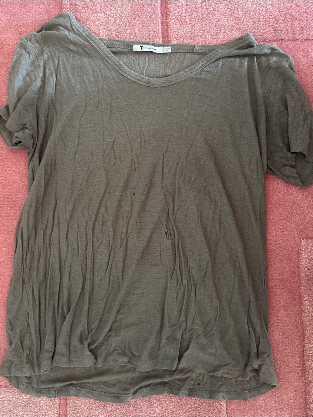 T by Alexander Wang Gray Short Sleeve Tee
